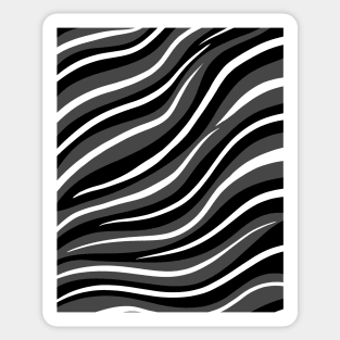 black and white striped background with grey Sticker